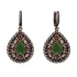 Pear Drop Emerald CZ Dangle Sterling Silver Earrings