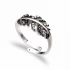 Turkish Leaf Shape CZ Adjustable Sterling Silver Ring