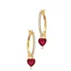 Garnet CZ Heart Women 925 Sterling Silver Earrings Garnet CZ Heart Women 925 Sterling Silver Earrings