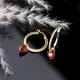 Garnet CZ Heart Women 925 Sterling Silver Earrings Garnet CZ Heart Women 925 Sterling Silver Earrings