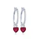 Garnet CZ Heart Women 925 Sterling Silver Earrings Garnet CZ Heart Women 925 Sterling Silver Earrings