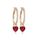 Garnet CZ Heart Women 925 Sterling Silver Earrings Garnet CZ Heart Women 925 Sterling Silver Earrings