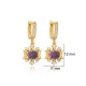 Round Amethyst CZ Dangle 925 Sterling Silver Earrings Round Amethyst CZ Dangle 925 Sterling Silver Earrings
