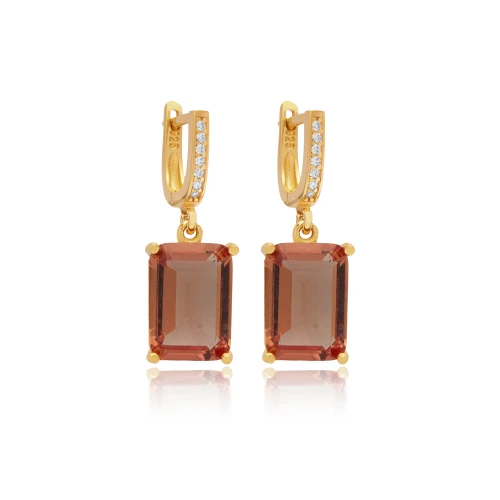 Zultanite Rectangle Shape Dangle 925 Silver Earrings