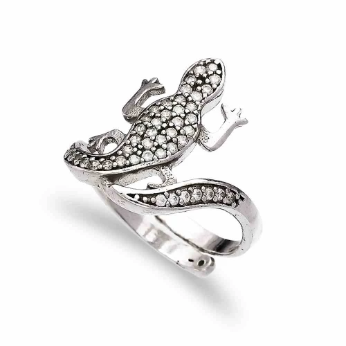 Turkish Lizard Shape Adjustable Sterling Silver Ring