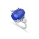 Sapphire CZ Oval Silver Cluster Women Ring Sapphire CZ Oval Silver Cluster Women Ring