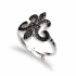 Turkish Black CZ Adjustable 925 Silver Ring