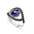 Turkish Evil Eye Shape Adjustable Sterling Silver Ring