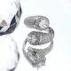 Clear CZ Oval Twin Halo Open Adjustable 925 Silver Ring Clear CZ Oval Twin Halo Open Adjustable 925 Silver Ring