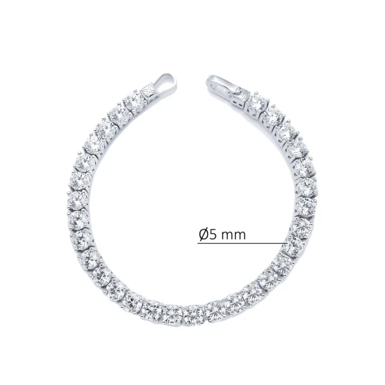 Round Shape CZ Stones Tennis Sterling Silver Bracelet Round Shape CZ Stones Tennis Sterling Silver Bracelet