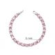 Oval Shape Pink CZ Stones Tennis 925 Silver Bracelet | 925 Sterling Silver Wholesale | Sade Silver Oval Shape Pink CZ Stones Tennis 925 Silver Bracelet - Sade 925 Silver Jewelry