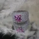 Heart Shape Pink CZ Stones Stony Cluster Silver Ring Heart Shape Pink CZ Stones Stony Cluster Silver Ring