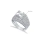 Square Shape CZ Stones Stony Cluster 925 Silver Ring