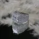 Square Shape CZ Stones Stony Cluster 925 Silver Ring