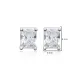 Baguette Rectangle Silver Stud Earrings Baguette Rectangle Silver Stud Earrings