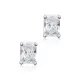 Baguette Rectangle Silver Stud Earrings Baguette Rectangle Silver Stud Earrings