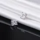 Baguette Rectangle Silver Stud Earrings Baguette Rectangle Silver Stud Earrings