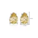 Pear Citrine CZ Silver Stud Earrings