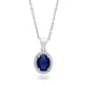 Sapphire CZ Stones Baguette Oval 925 Silver Necklace Sapphire CZ Stones Baguette Oval 925 Silver Necklace