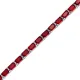 Garnet CZ Rectangle Baguette Tennis 925 Silver Bracelet