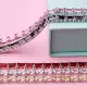Garnet CZ Rectangle Baguette Tennis 925 Silver Bracelet