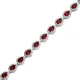 Garnet CZ Pear Tennis 925 Sterling Silver Bracelet