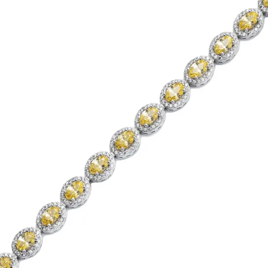 Citrine CZ Oval Tennis 925 Sterling Silver Bracelet Citrine CZ Oval Tennis 925 Sterling Silver Bracelet