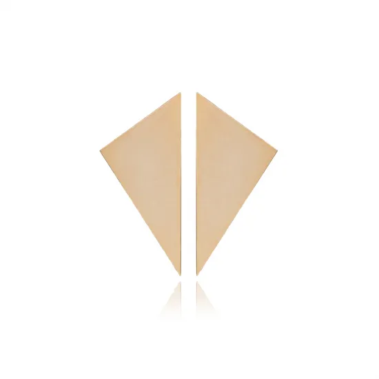 Geometric Triangle Silver Stud Earrings