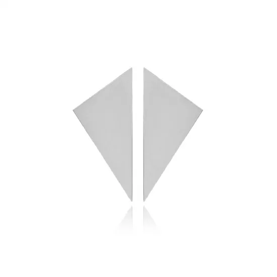 Geometric Triangle Silver Stud Earrings