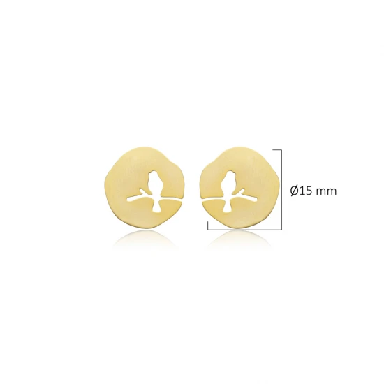 Turkish Round Bird 925 Sterling Silver Earrings