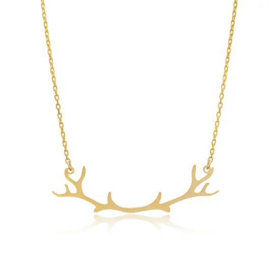 Deer Antler Buckhorn Plain 925 Sterling Silver Necklace Deer Antler Buckhorn Plain 925 Sterling Silver Necklace