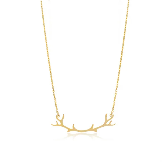 Deer Antler Buckhorn Plain 925 Sterling Silver Necklace Deer Antler Buckhorn Plain 925 Sterling Silver Necklace
