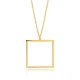 Hollow Square Plain 925 Sterling Silver Necklace