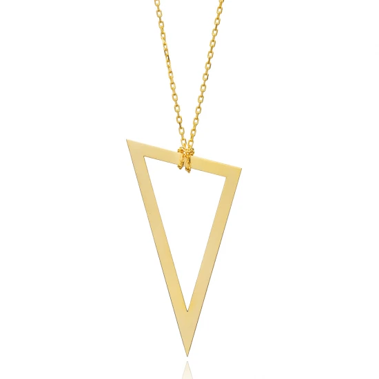 Triangle Hollow Plain 925 Sterling Silver Necklace Triangle Hollow Plain 925 Sterling Silver Necklace