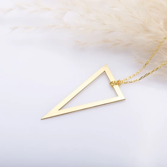 Triangle Hollow Plain 925 Sterling Silver Necklace Triangle Hollow Plain 925 Sterling Silver Necklace