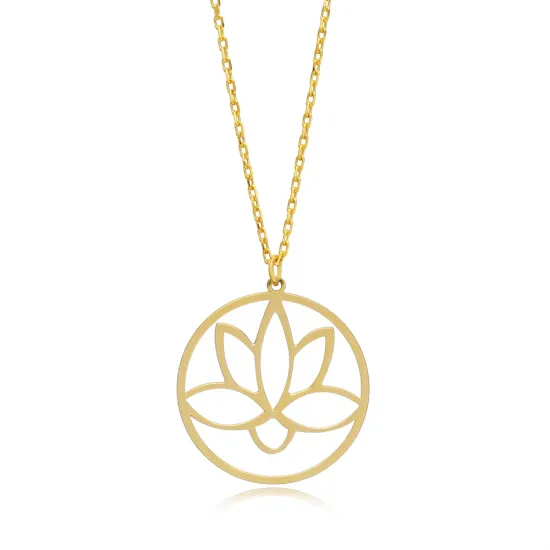 Flower Lotus Plain Neckace 925 Sterling Silver Pendant Flower Lotus Plain Neckace 925 Sterling Silver Pendant