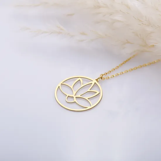 Flower Lotus Plain Neckace 925 Sterling Silver Pendant Flower Lotus Plain Neckace 925 Sterling Silver Pendant
