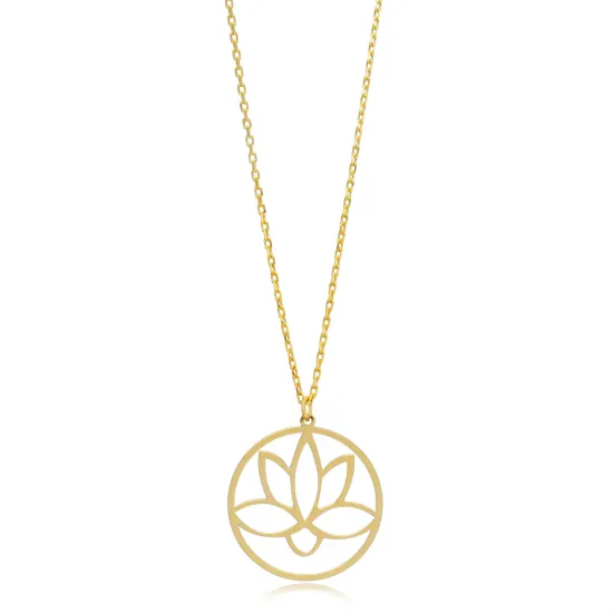 Flower Lotus Plain Neckace 925 Sterling Silver Pendant Flower Lotus Plain Neckace 925 Sterling Silver Pendant