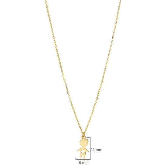 Tiny Cute Boy Plain 925 Sterling Silver Necklace