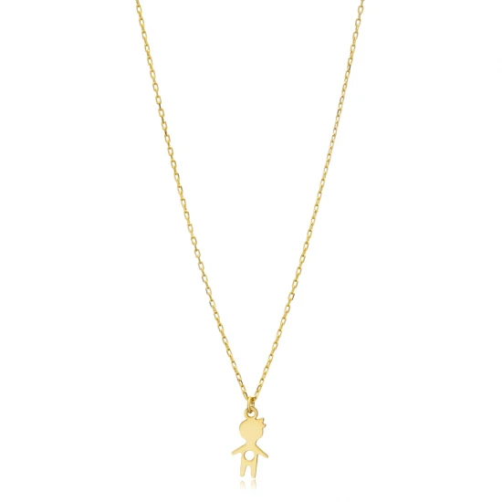Tiny Cute Boy Plain 925 Sterling Silver Necklace