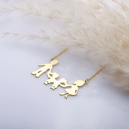 Family Mother Father Kids Plain 925 Silver Necklace Family Mother Father Kids Plain 925 Silver Necklace