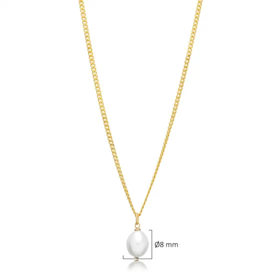 Pearl Gourmet Chain 925 Sterling Silver Necklace Pearl Gourmet Chain 925 Sterling Silver Necklace