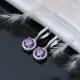 Amethyst CZ Stone Round Design Silver Dangle Earrings Amethyst CZ Stone Round Design Silver Dangle Earrings
