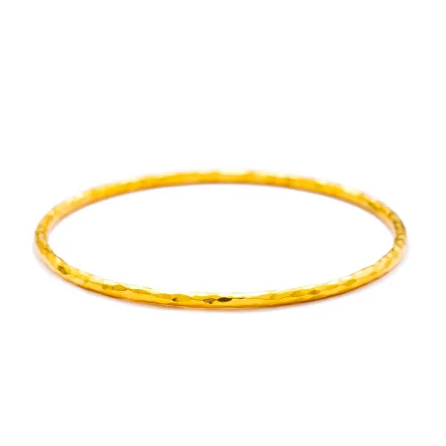 Slim Hammered 75mm 925 Sterling Silver Bangle