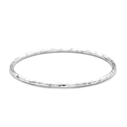 Slim Hammered 75mm 925 Sterling Silver Bangle Slim Hammered 75mm 925 Sterling Silver Bangle