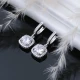 White CZ Square Dangle 925 Sterling Silver Earrings - Sade 925 Silver Jewelry