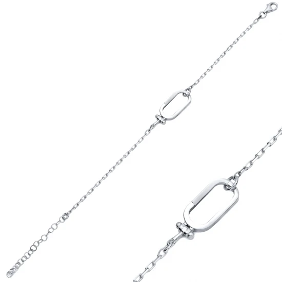 Plain Rectangle Shape Dainty Sterling Silver Bracelet Plain Rectangle Shape Dainty Sterling Silver Bracelet