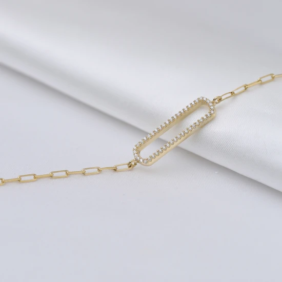CZ Rectangle Shape Dainty 925 Sterling Silver Bracelet CZ Rectangle Shape Dainty 925 Sterling Silver Bracelet