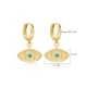 Emerald CZ Evil Eye Shape Dangle 925 Silver Earrings | 925 Sterling Silver Wholesale | Sade Silver Emerald CZ Evil Eye Shape Dangle 925 Silver Earrings - Sade 925 Silver Jewelry
