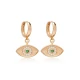 Emerald CZ Evil Eye Shape Dangle 925 Silver Earrings | 925 Sterling Silver Wholesale | Sade Silver Emerald CZ Evil Eye Shape Dangle 925 Silver Earrings - Sade 925 Silver Jewelry